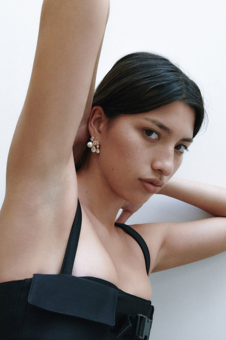 Z50 - Zirconia and Recycled Gold Vermeil Earrings