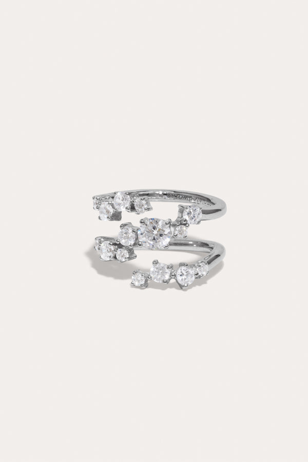 Le temps est en couches dans la glace - Bague en Zircon et Argent Recyclé