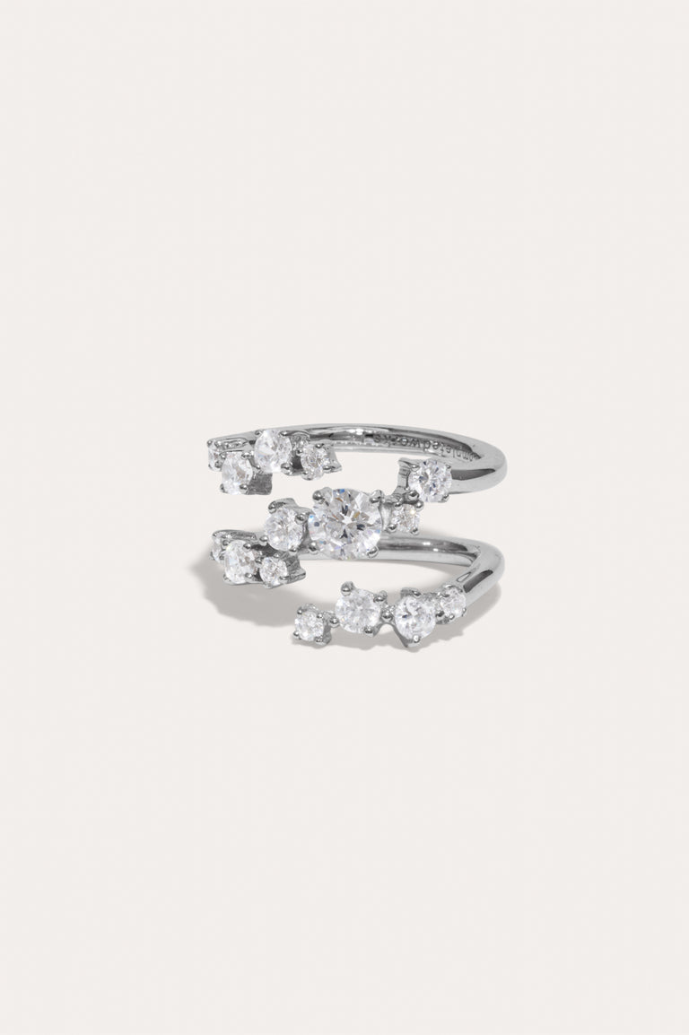 Le temps est en couches dans la glace - Bague en Zircon et Argent Recyclé