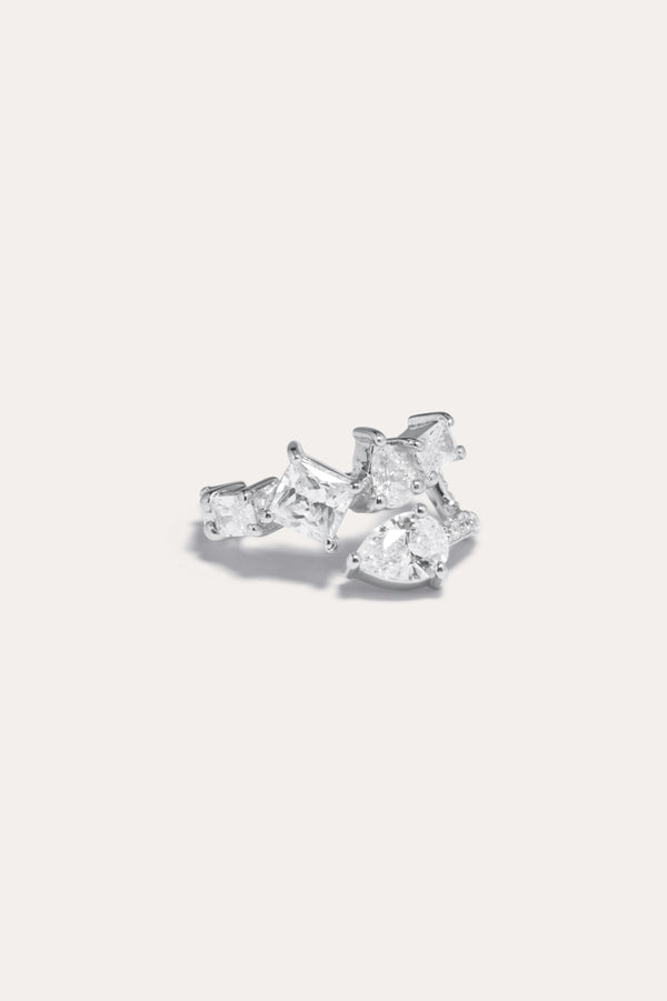Rayon de lumière - Manchette d'oreille en zircone et argent recyclé