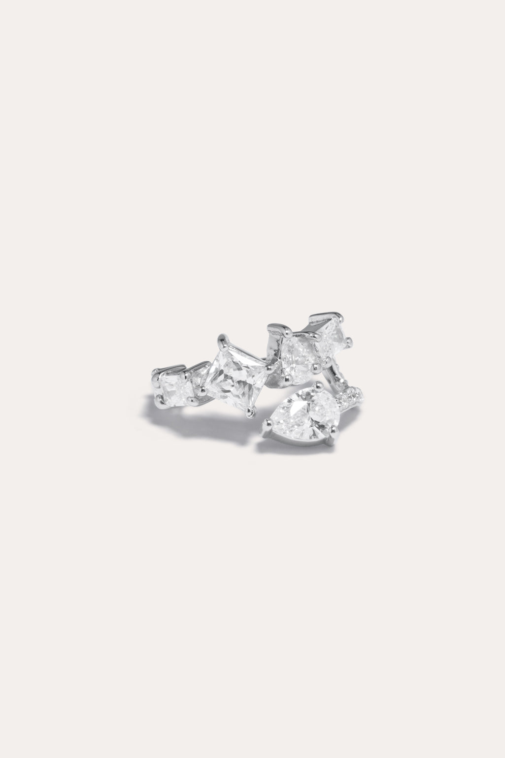 Dropping Light - Zirconia and Recycled Silver Ear Cuff