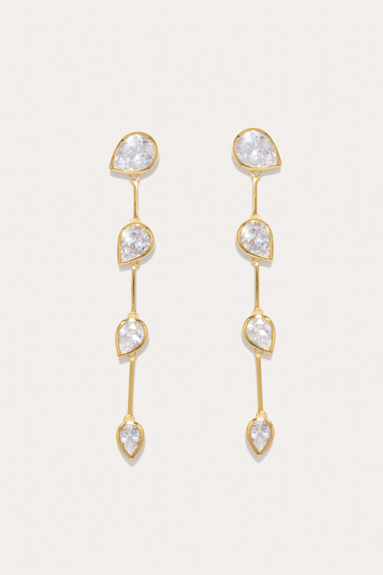 Z64 - Boucles d'oreilles en zircone et vermeil en or recyclé