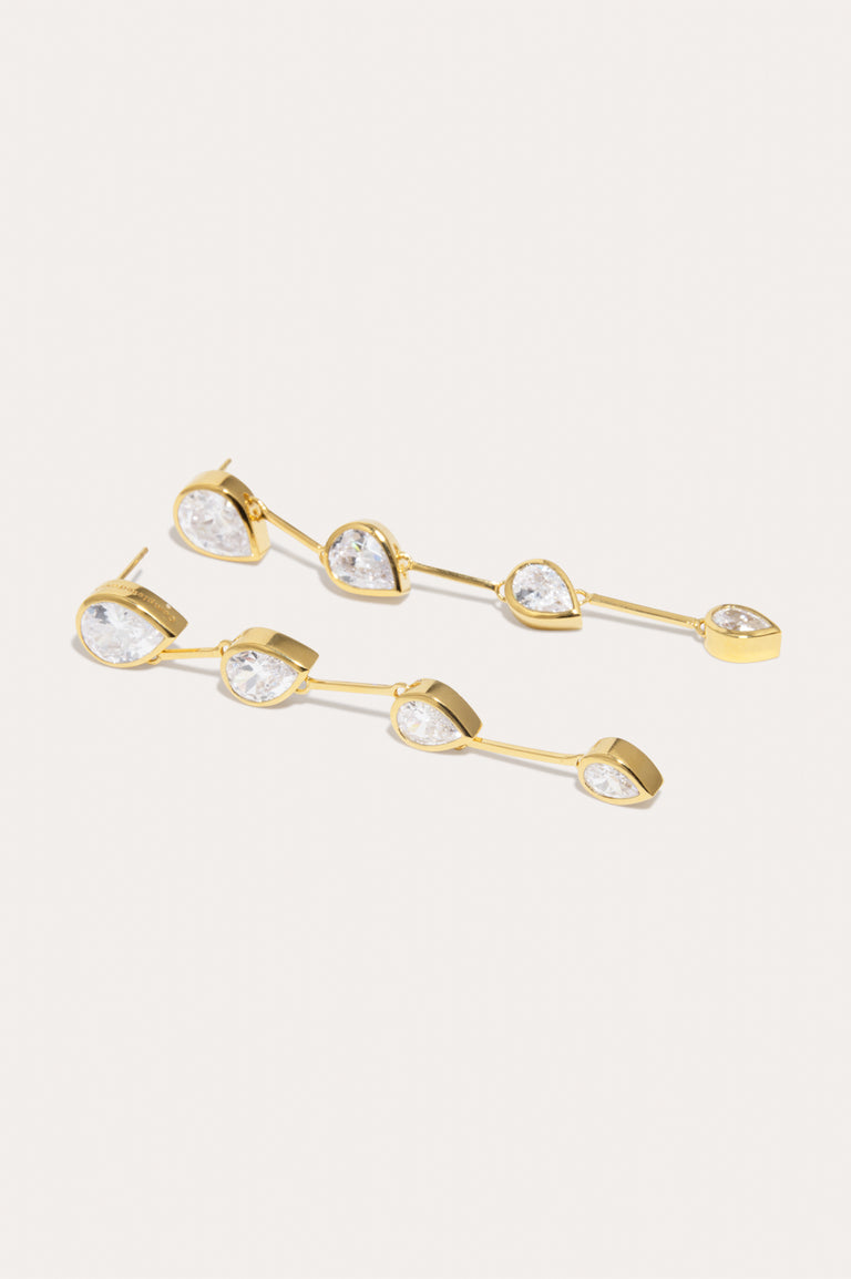 Z64 - Boucles d'oreilles en zircone et vermeil en or recyclé