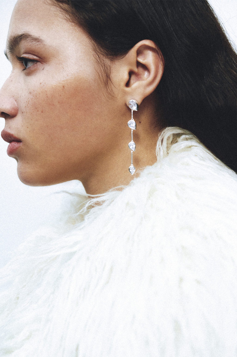Z64 - Boucles d'oreilles en zircone et vermeil en or recyclé