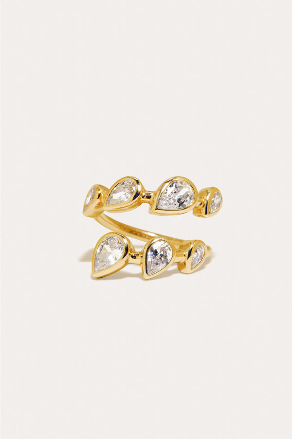 Bague Arc en vermeil d'or recyclé et de zircone