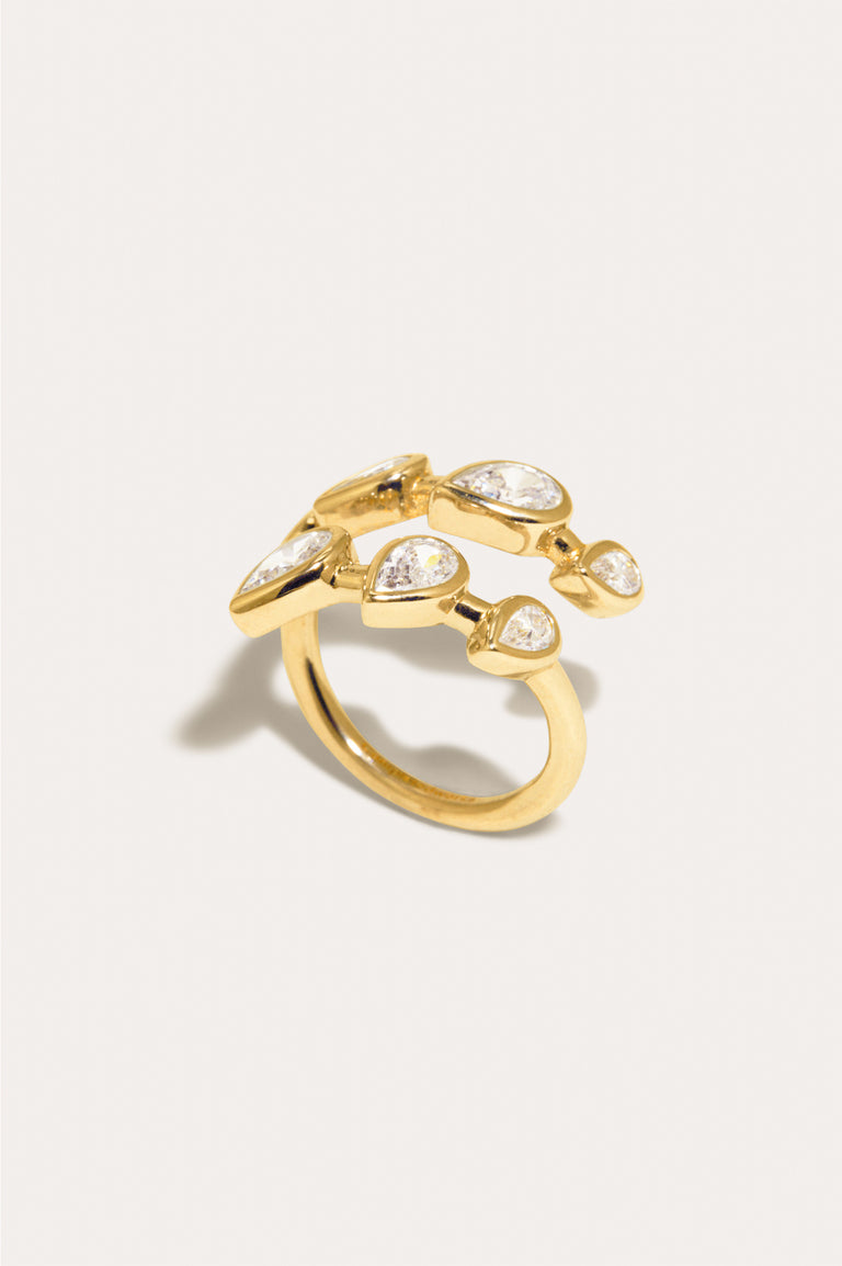 Bague Arc en vermeil d'or recyclé et de zircone