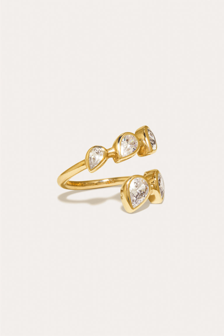 Bague Arc en vermeil d'or recyclé et de zircone