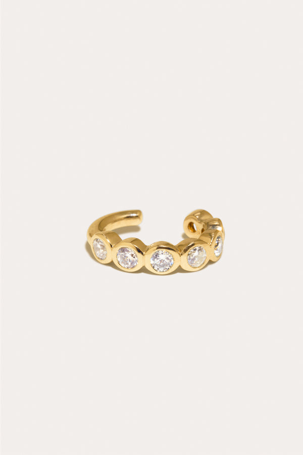 Arc - Boucle d'oreille manchette en vermeil or recyclé et oxyde de zirconium