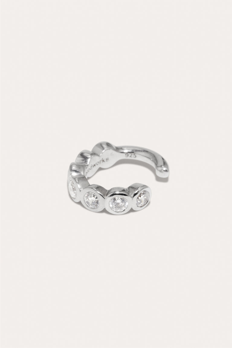 Arc - Zirconia and Recycled Silver Ear Cuff