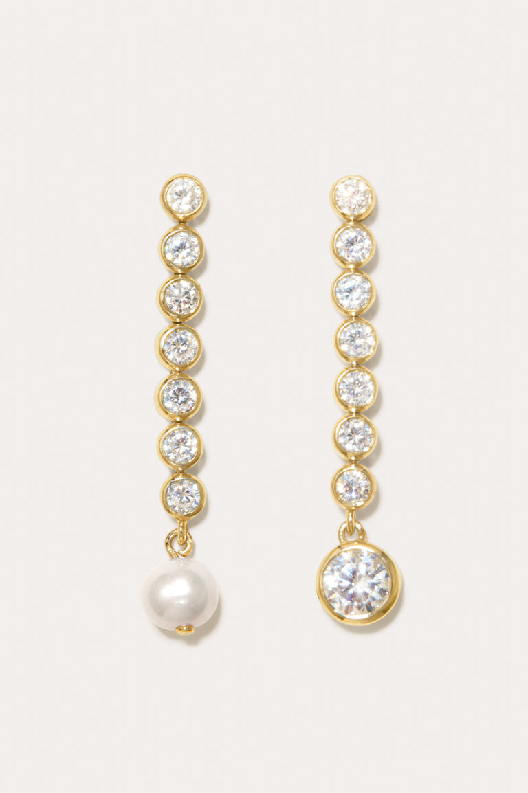Multipliez zéro par zéro et vous obtenez zéro - Boucles d'oreilles en Vermeil Or Recyclé, Perle et Zircone