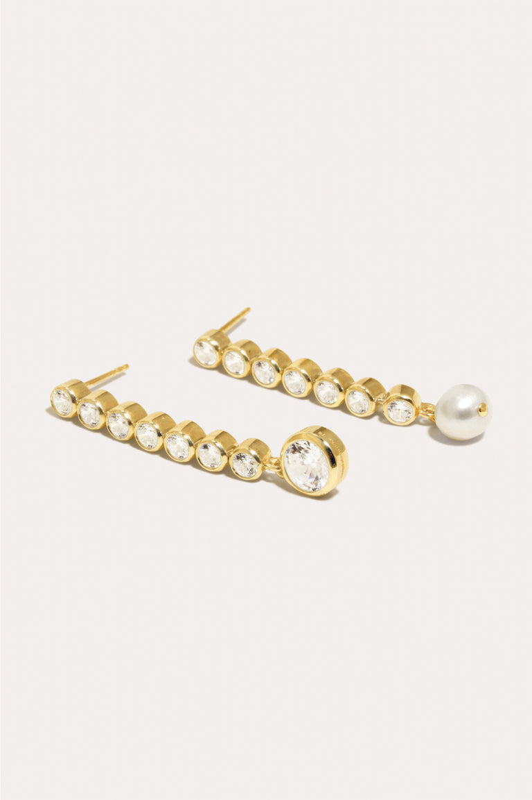 Multipliez zéro par zéro et vous obtenez zéro - Boucles d'oreilles en Vermeil Or Recyclé, Perle et Zircone