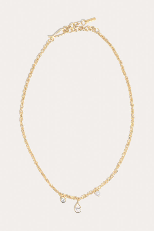 Z76 - Collier en Vermeil Or Recyclé avec Perles et Zircons