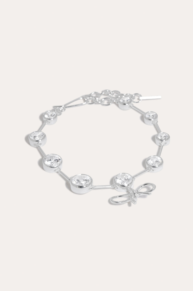 A World Locked by Politics and Money - Zirconia and Recycled Silver Bracelet