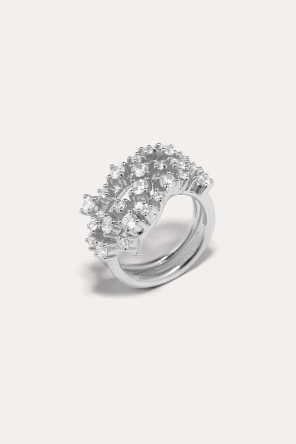 Goutte de lumière - Bague en zirconium et argent recyclé