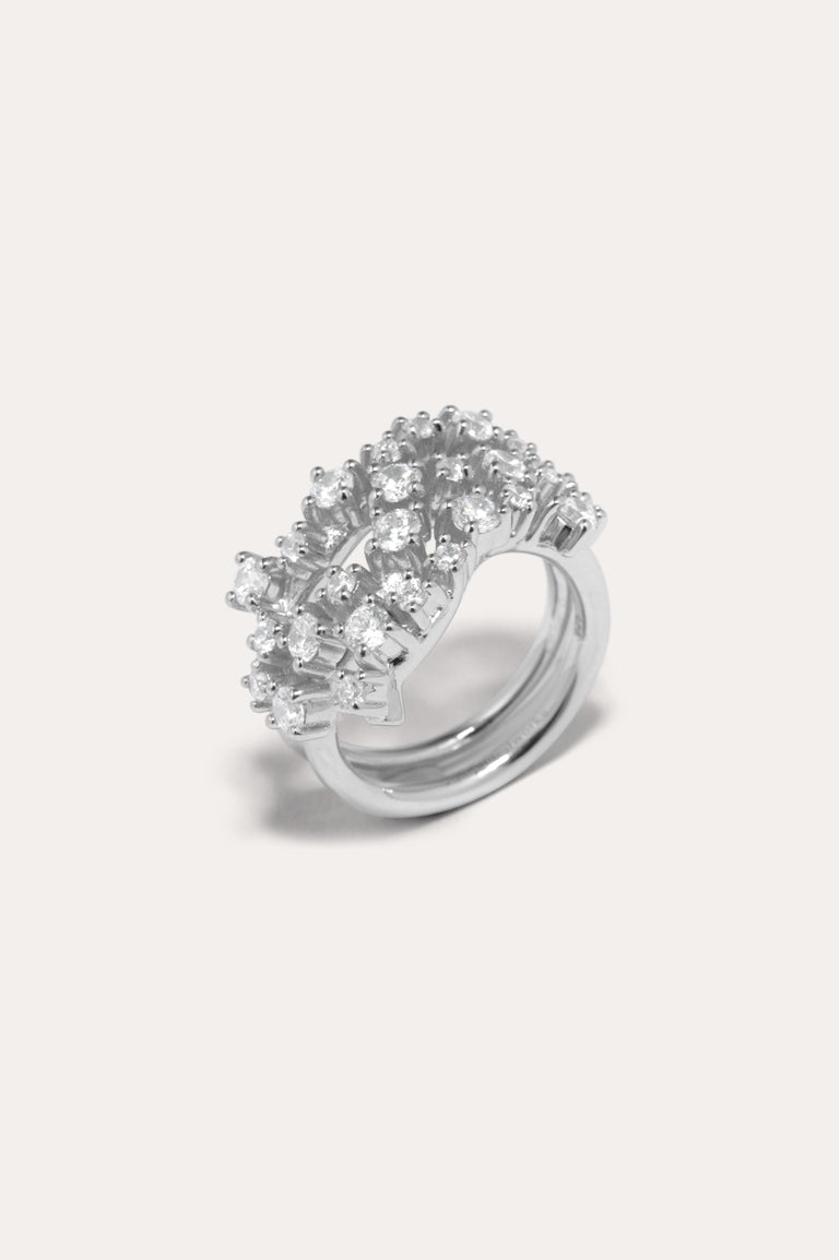 Dropping Light - Zirconia and Recycled Silver Ring