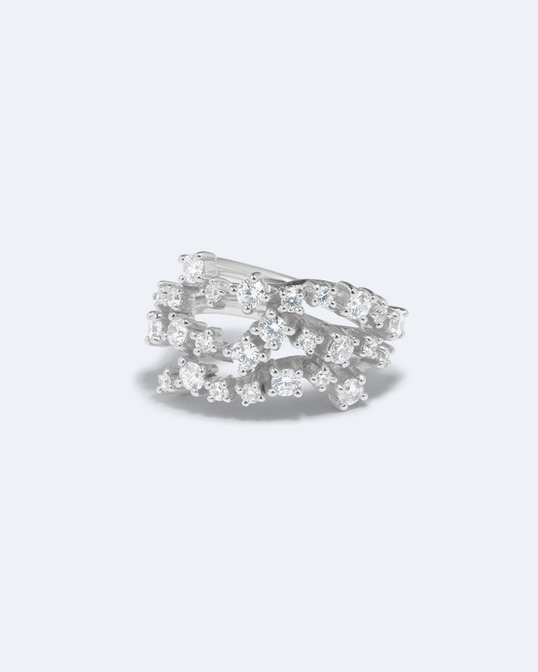 Goutte de lumière - Bague en zirconium et argent recyclé