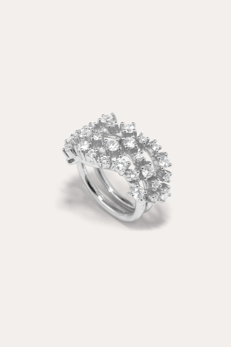 Dropping Light - Zirconia and Recycled Silver Ring