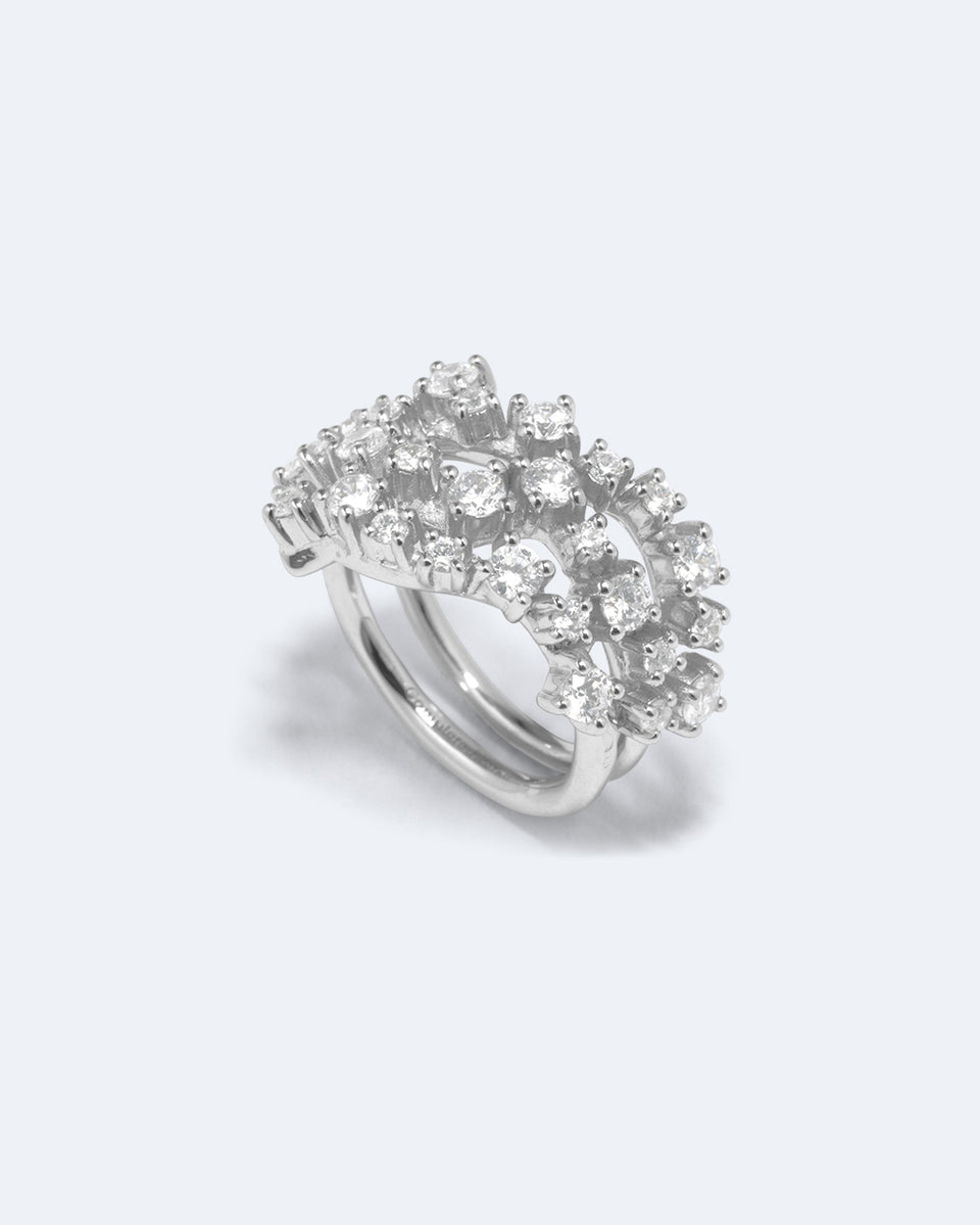 Goutte de lumière - Bague en zirconium et argent recyclé