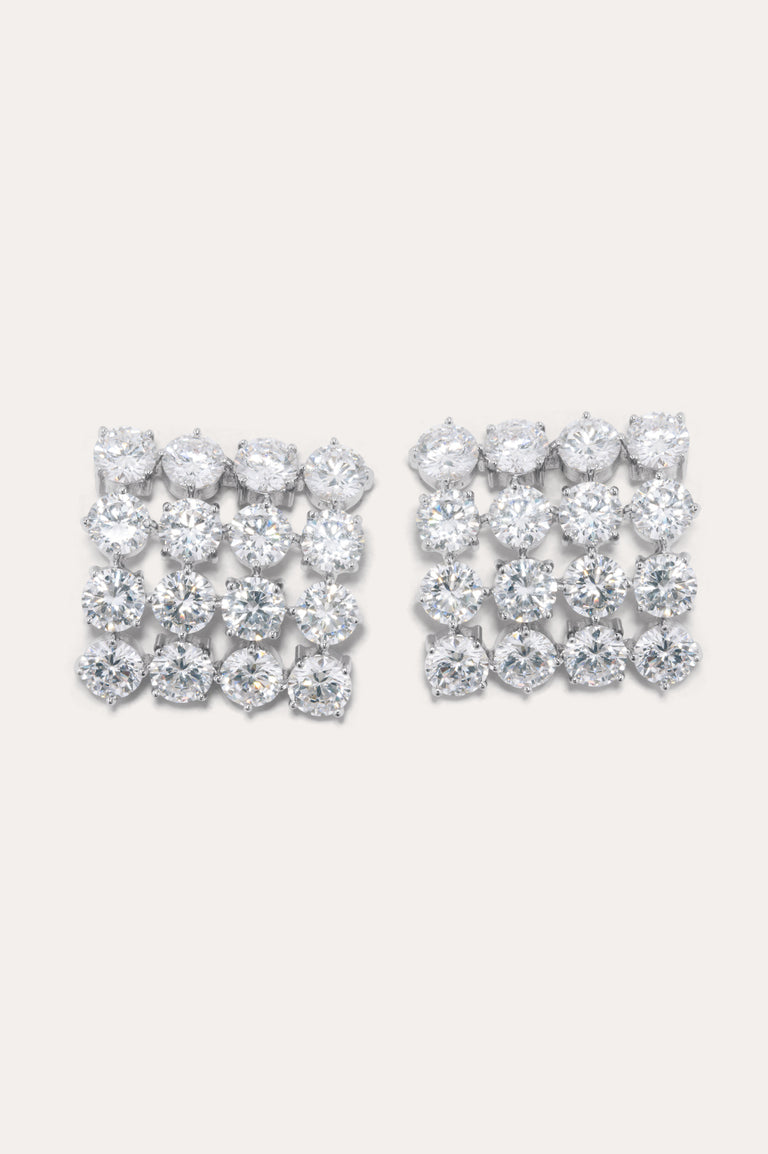 Juggernaut - Boucles d'oreilles plaquées argent et oxyde de zirconium