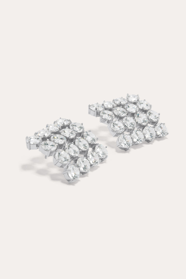 Juggernaut - Boucles d'oreilles plaquées argent et oxyde de zirconium