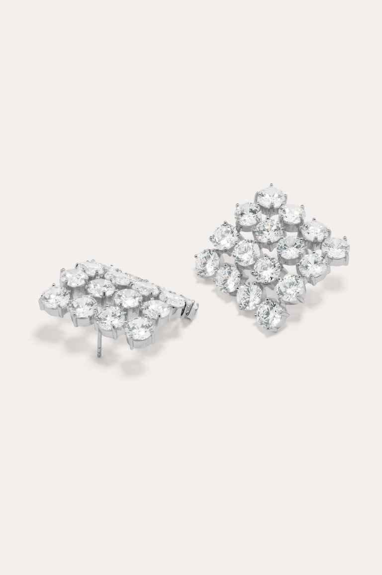 Juggernaut - Boucles d'oreilles plaquées argent et oxyde de zirconium