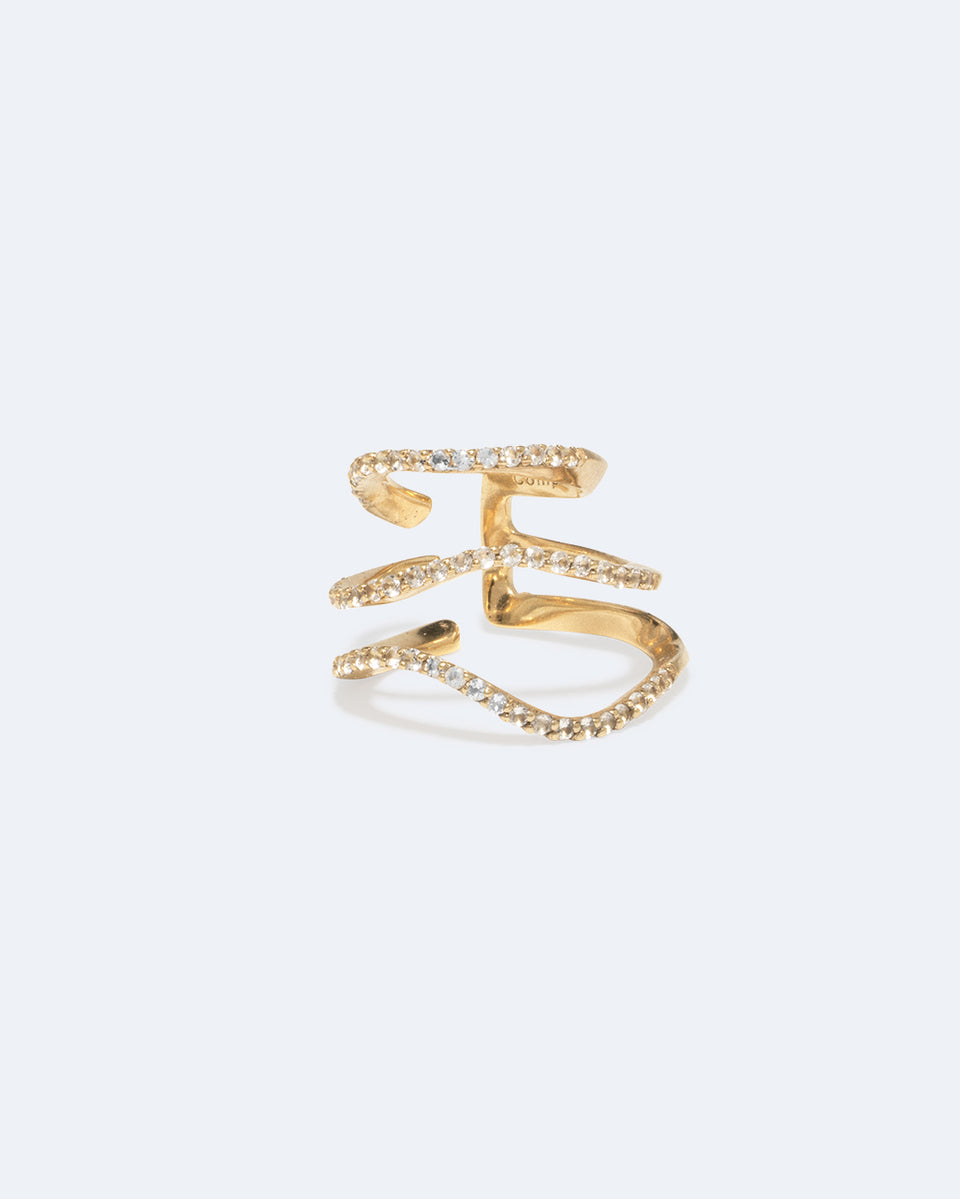 Riot. Strike. Riot. - White Topaz and Recycled Gold Vermeil Ear Cuff