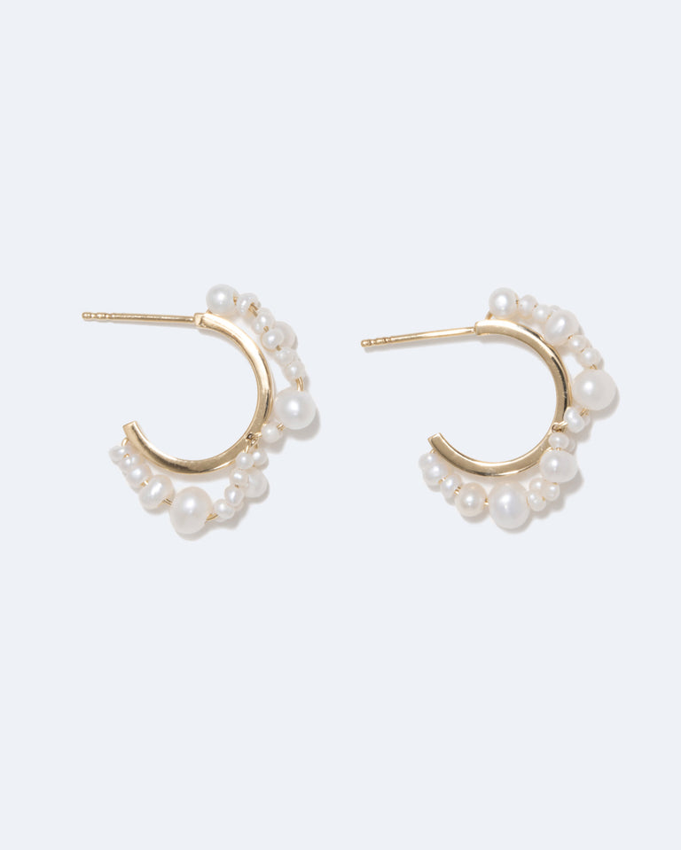 Stratus - Boucles d'oreilles perle et vermeil