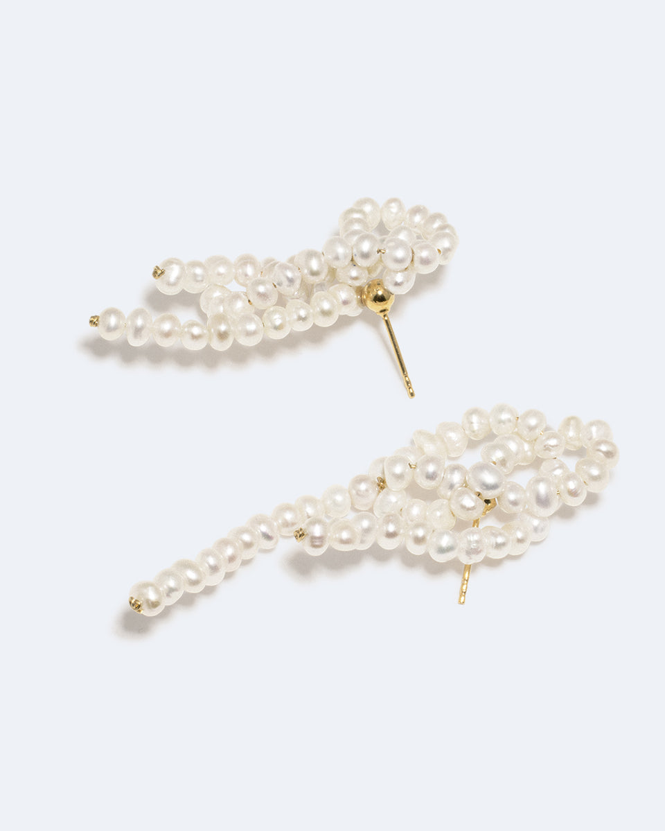 La brèche entre les nuages - Boucles d'oreilles en perles et vermeil d'or recyclé