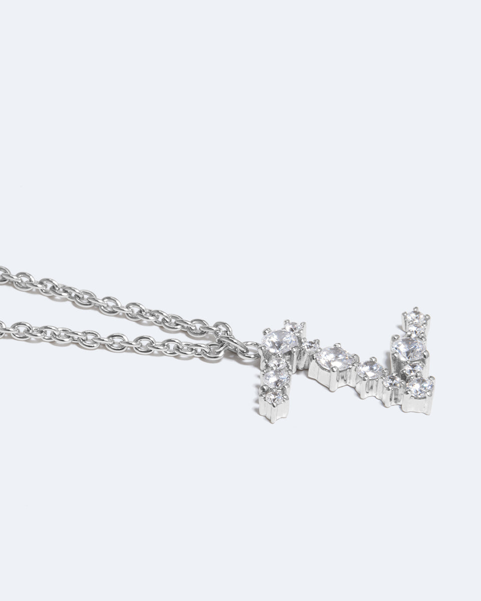 Glitchy Z - Pendentif en Zircon cubique et Plaqué rhodium