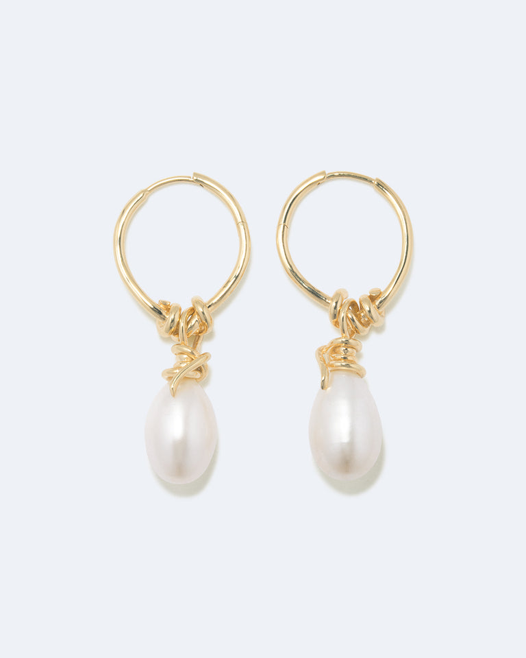 P237 - Boucles d'oreilles perle et vermeil en or recyclé