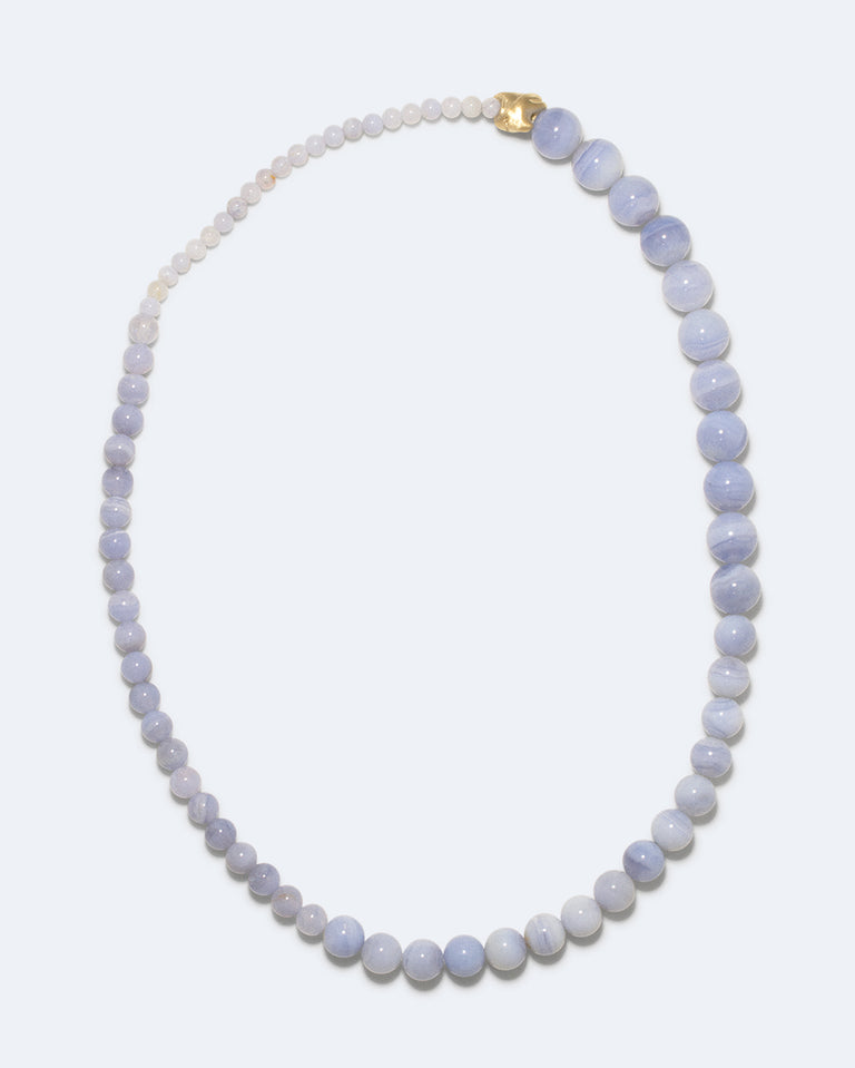 Tidelands - Blue Lace Agate and Recycled Gold Vermeil Necklace