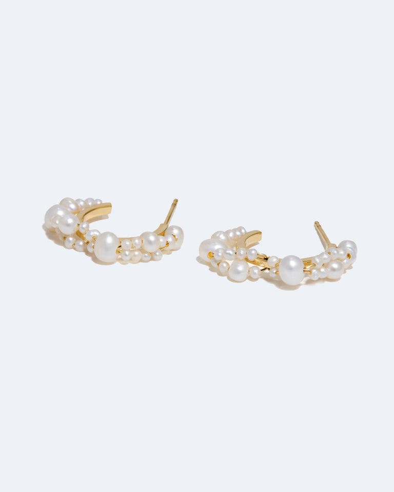 Stratus - Boucles d'oreilles perle et vermeil