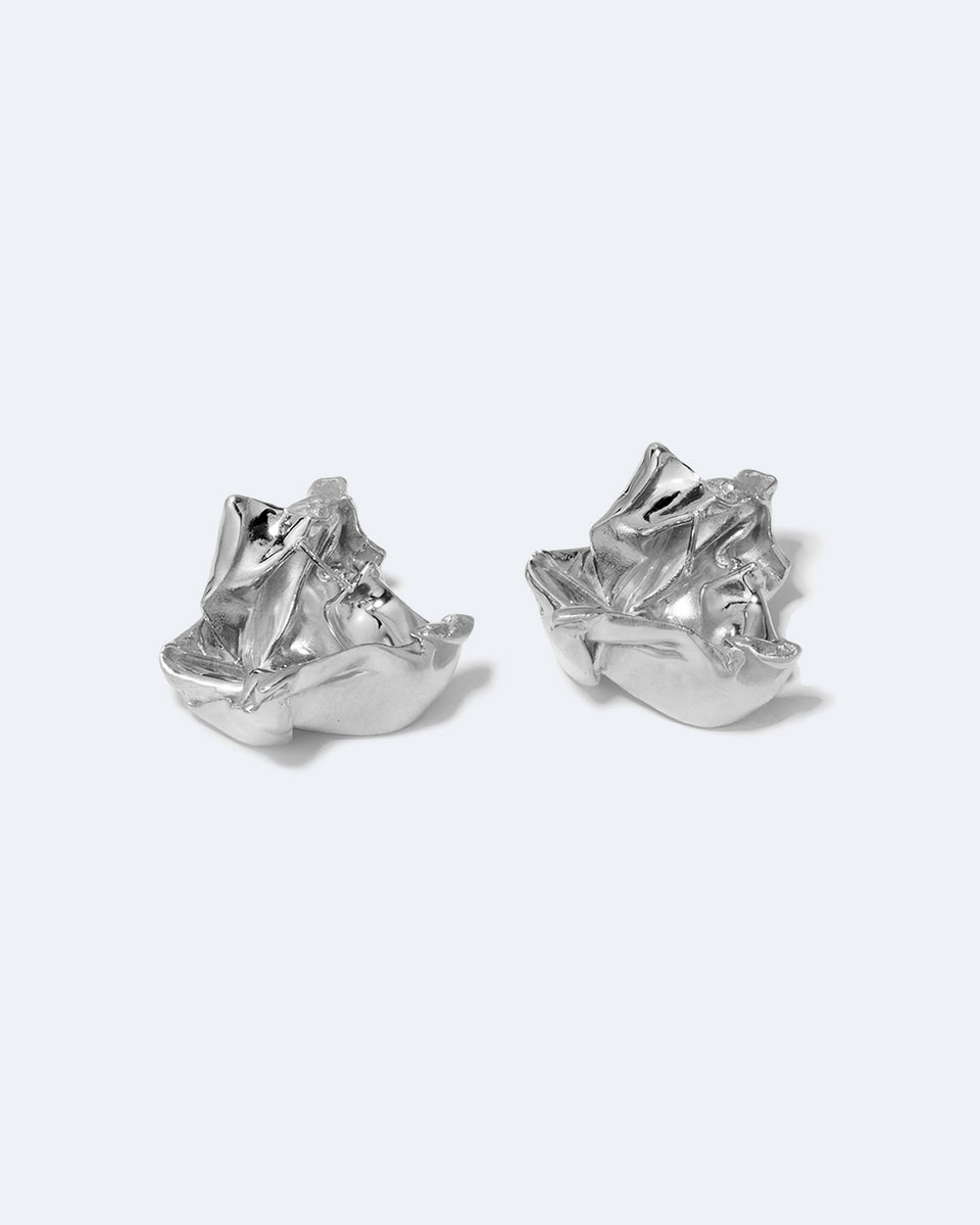 Crunched: A Tale of Abandoned Legal Strategies - Recycled Silver Earrings