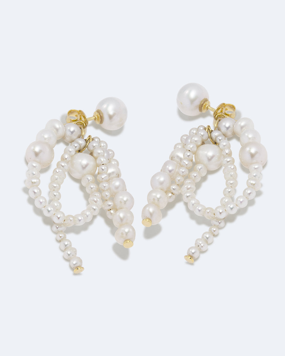 P223 - Boucles d'oreilles perle et vermeil en or recyclé