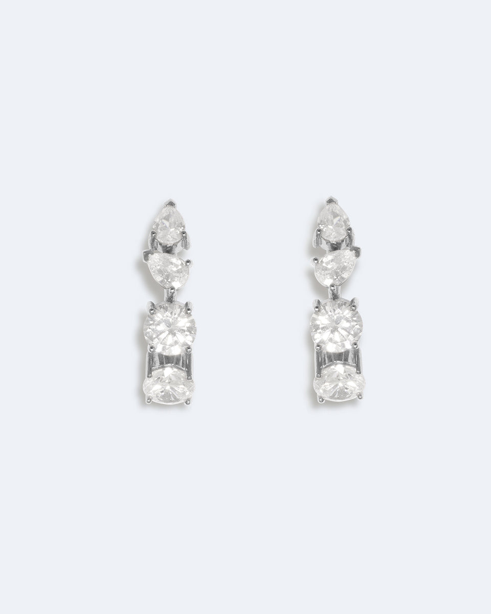Tranquility I - Cubic Zirconia and Platinum Plated Earrings