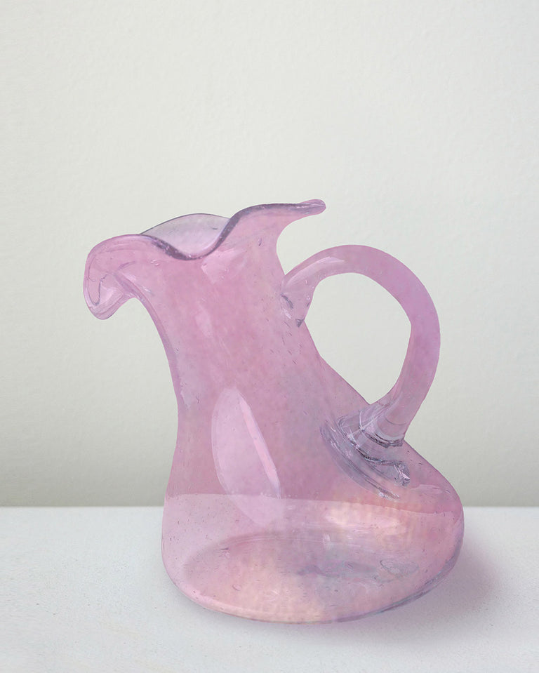 Thaw - Grande cruche en verre recyclé rose