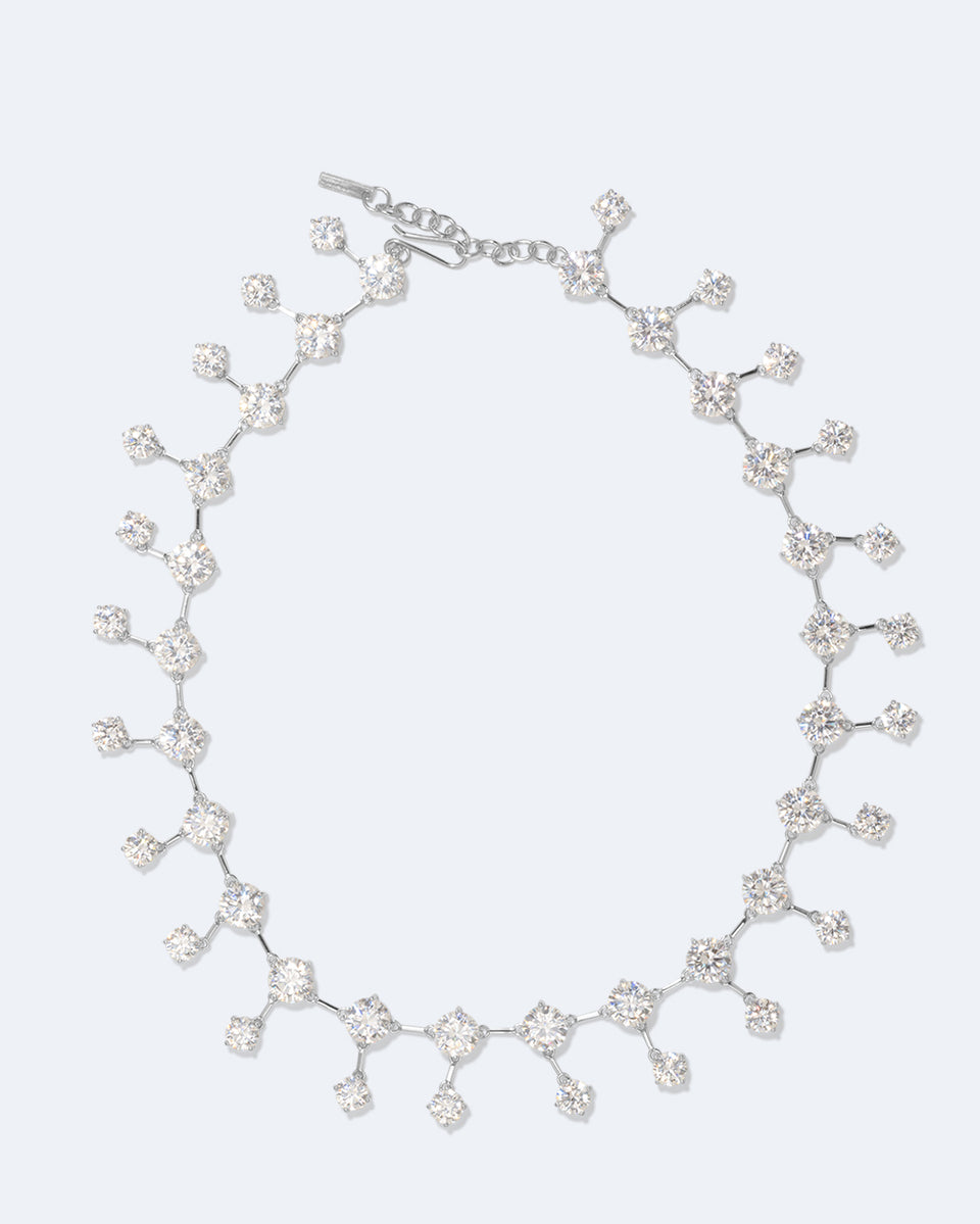 Memory Lane - Zirconia and Recycled Silver Necklace