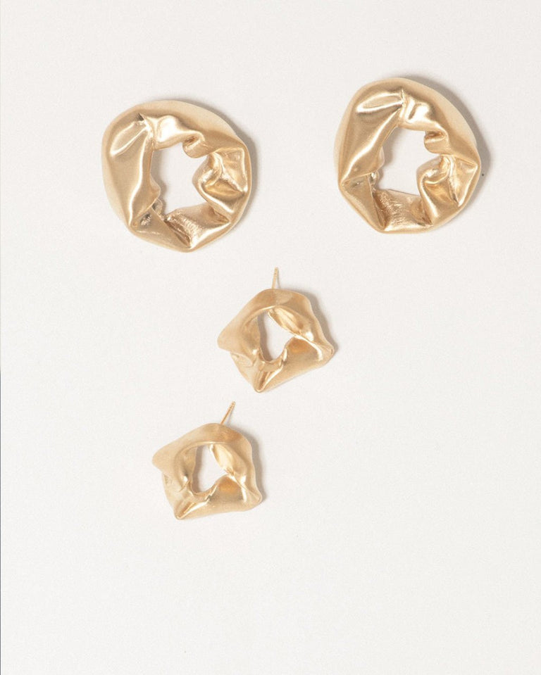 "Notsobig" Scrunch - Recycled Gold Vermeil Earrings