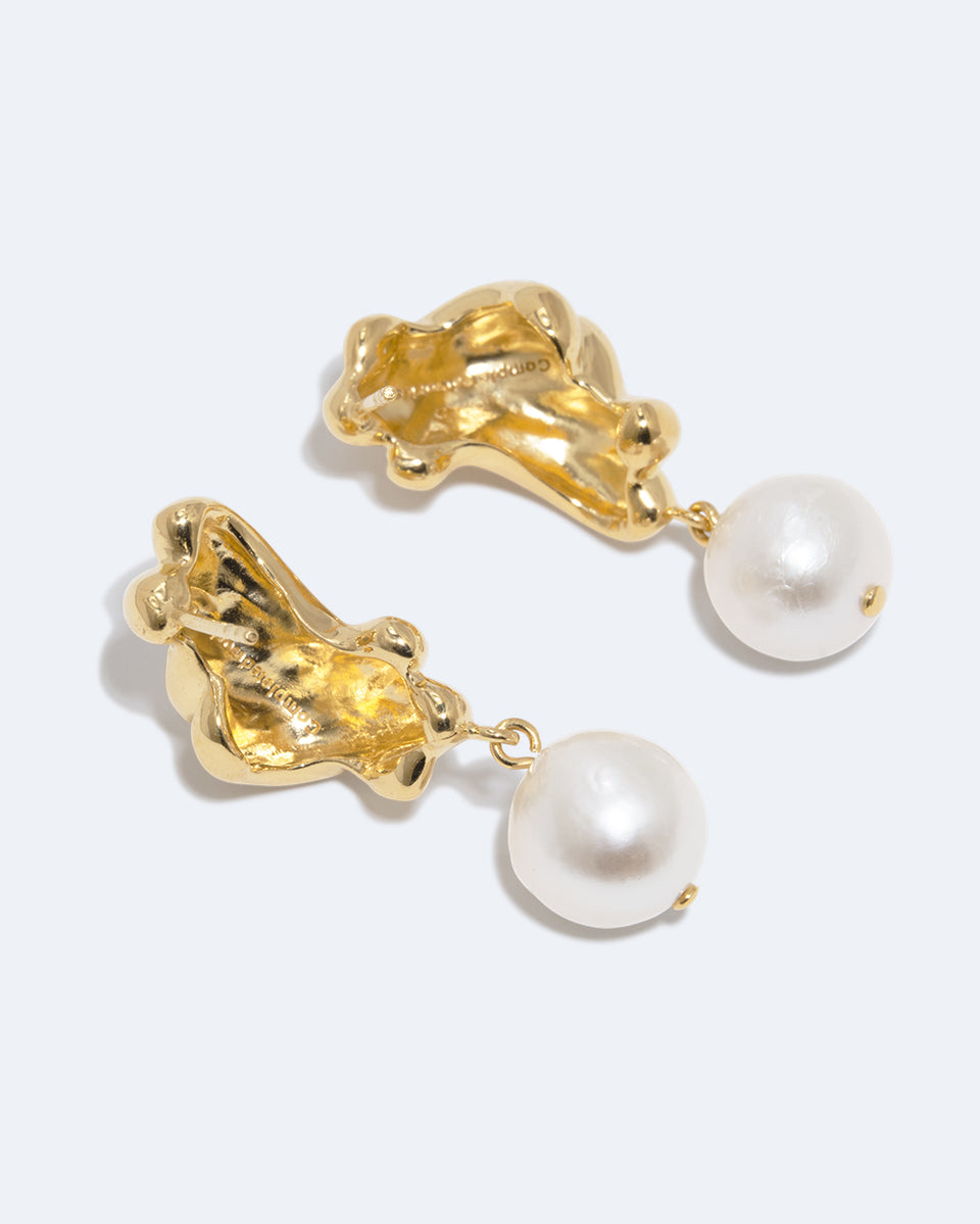 R2199 - Boucles d'oreilles perles et vermeil en or recyclé