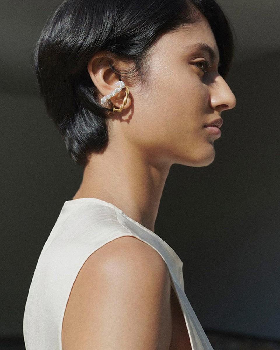A Negotiation with the Infinite - Freshwater Pearl and Gold Vermeil Ear Cuff