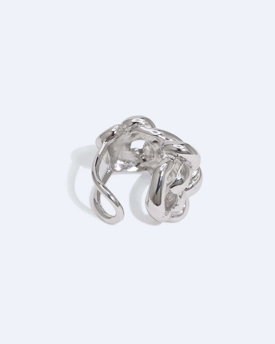 Woven - Recycled Silver Ear Cuff