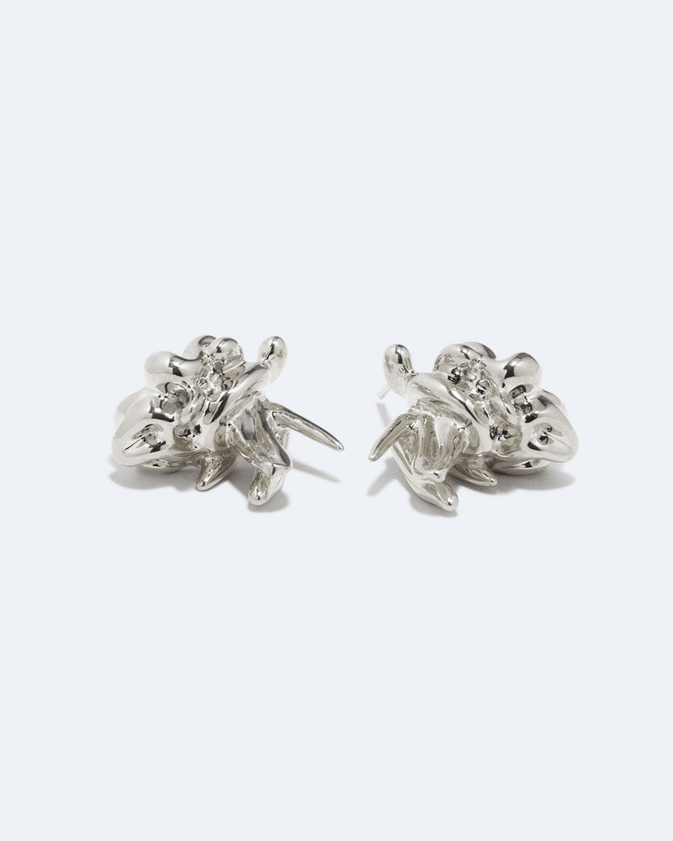 R2267 - Boucles d'oreilles plaquées argent avec tige en argent