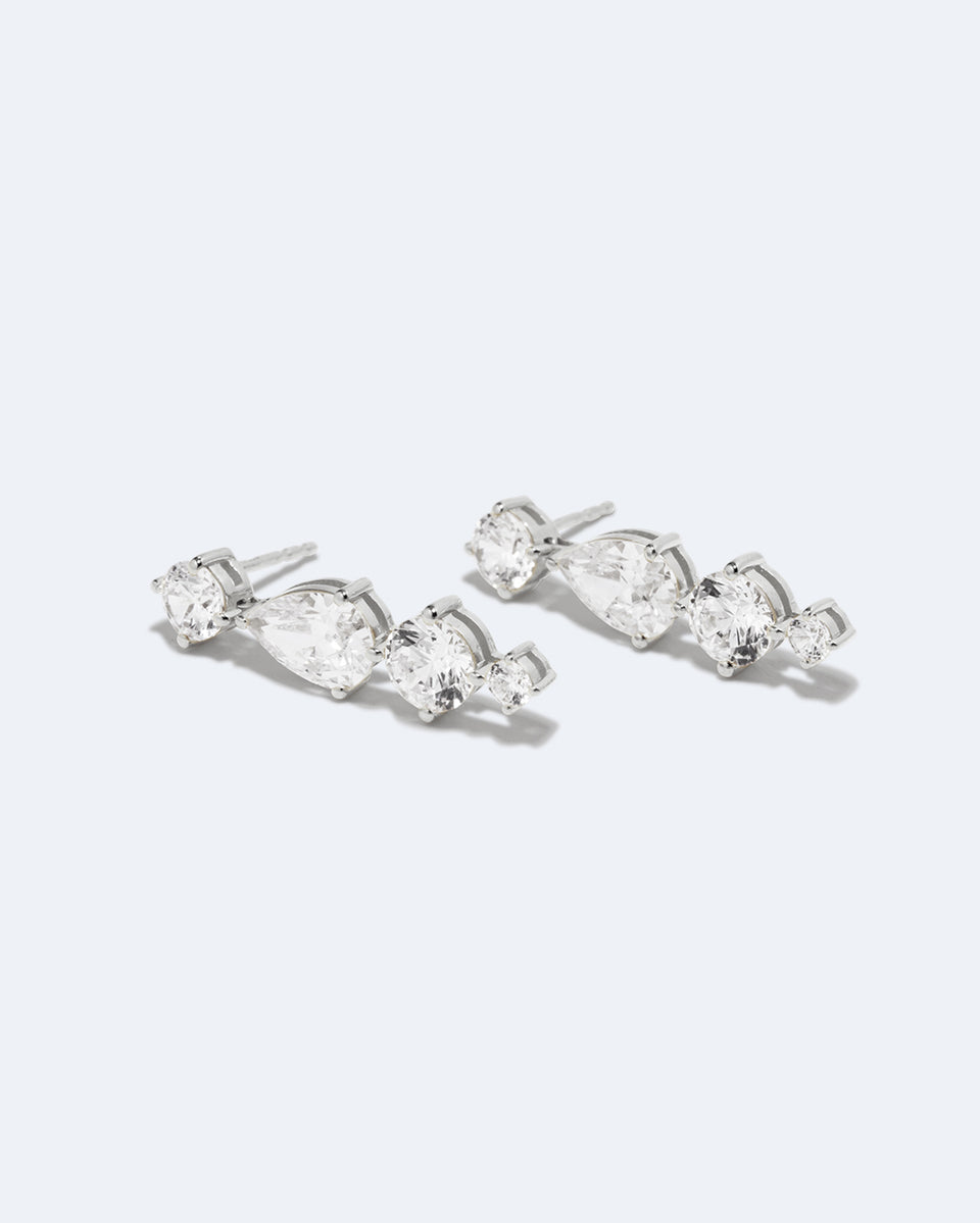 The Delusional "Time Vacuum" - Zirconia and Recycled Silver Earrings