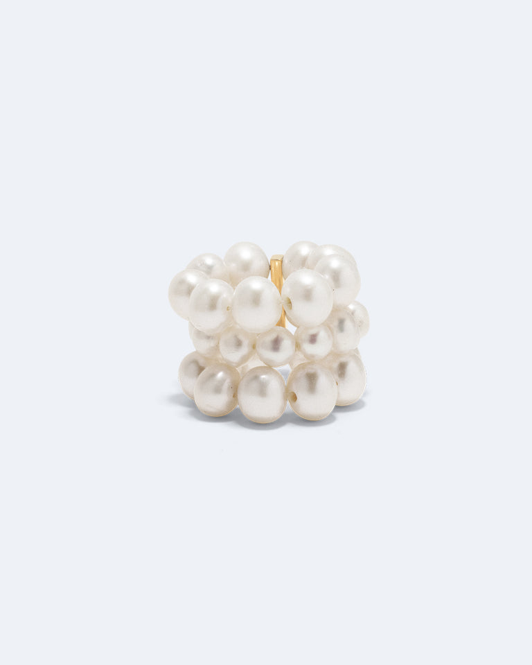 One [Blank] Can Change the World - Pearl and Recycled Gold Vermeil Rings