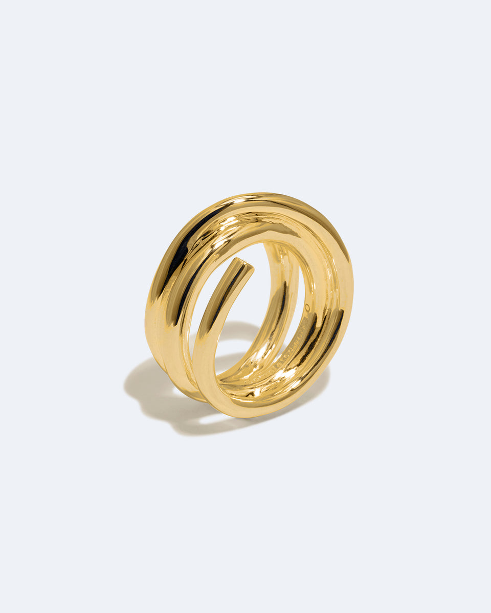 Bague Coil - Zircone et Vermeil en Or Recyclé
