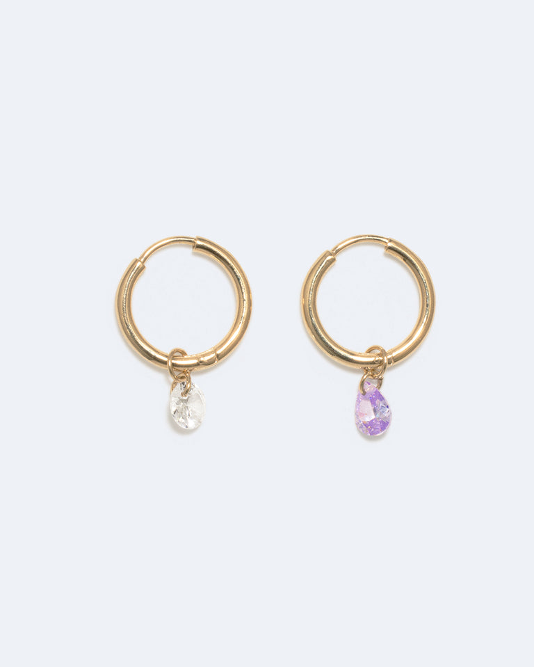 Quelle Alouette ! - Boucles d'oreilles en oxyde de zirconium et vermeil