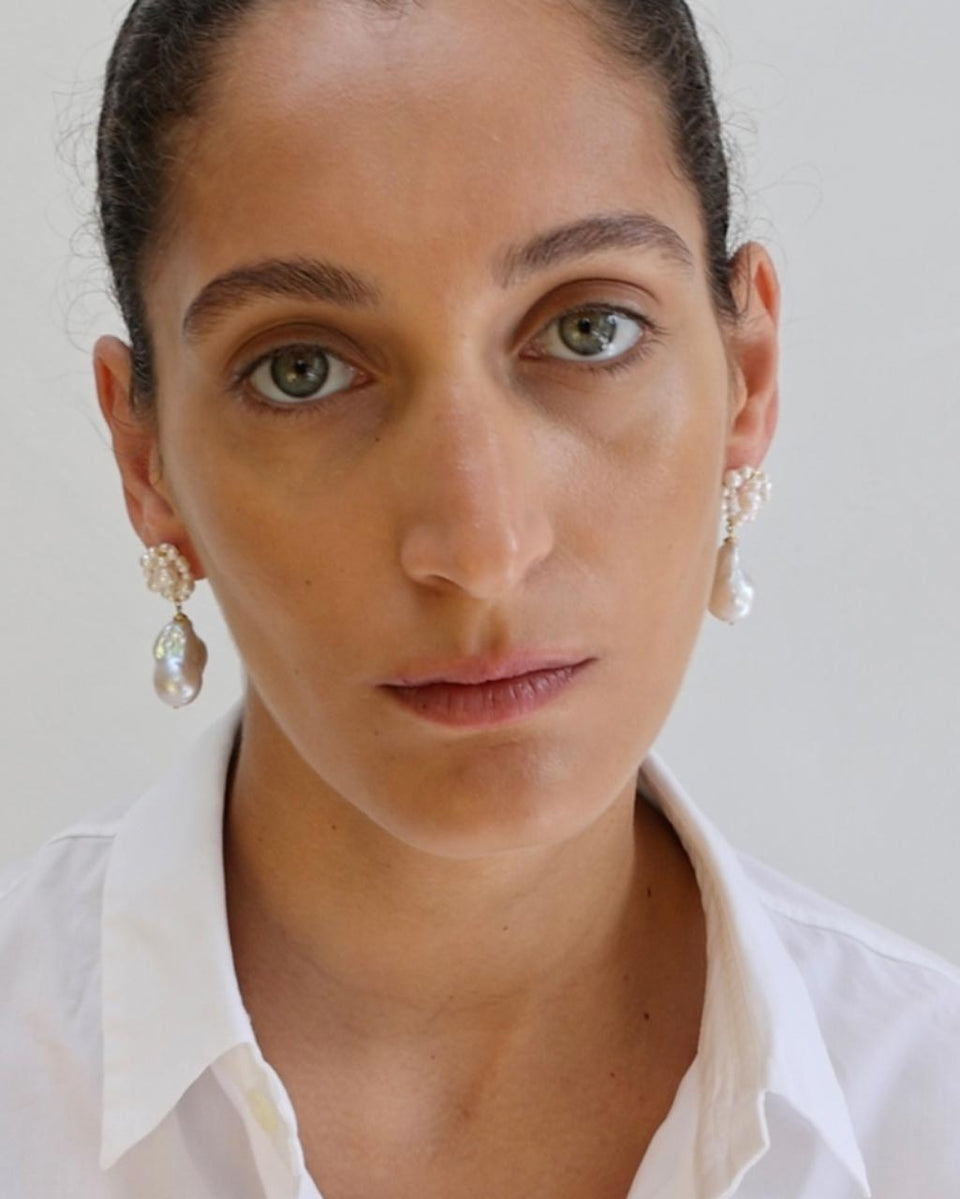 Tra‐la‐la - Pearl and Gold Vermeil Earrings