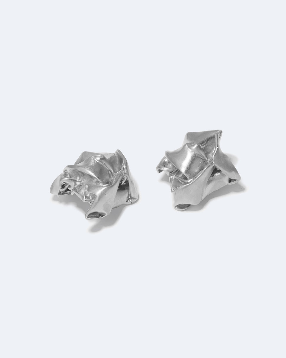 Crunched: A Tale of Abandoned Legal Strategies - Recycled Silver Earrings