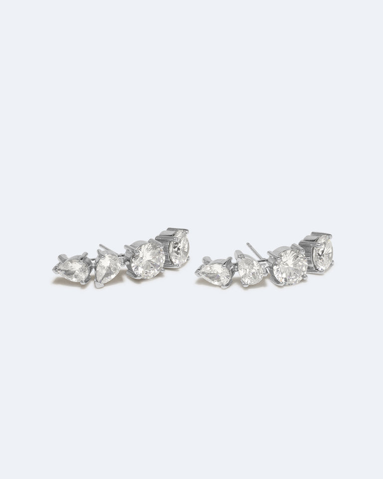 Tranquility I - Cubic Zirconia and Platinum Plated Earrings