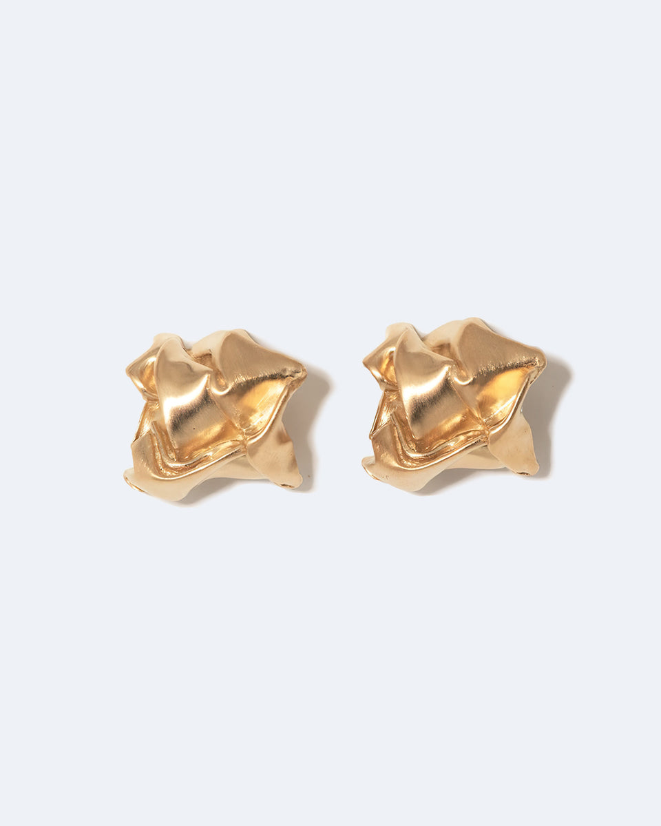 Crunched: A Tale of Abandoned Legal Strategies - Gold Vermeil Earrings